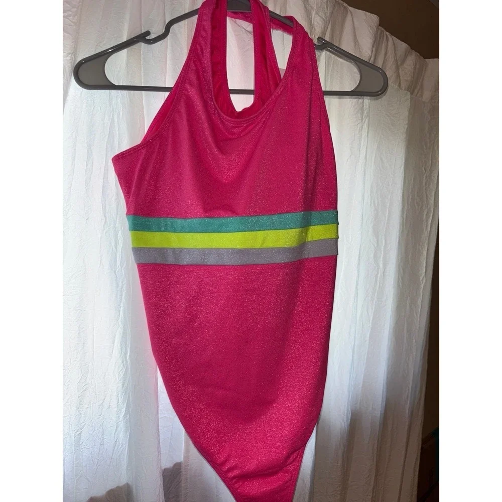 Hurley Girls One Piece Swimsuit Hyper Pink UPF 50+ Size XXL 18/20
